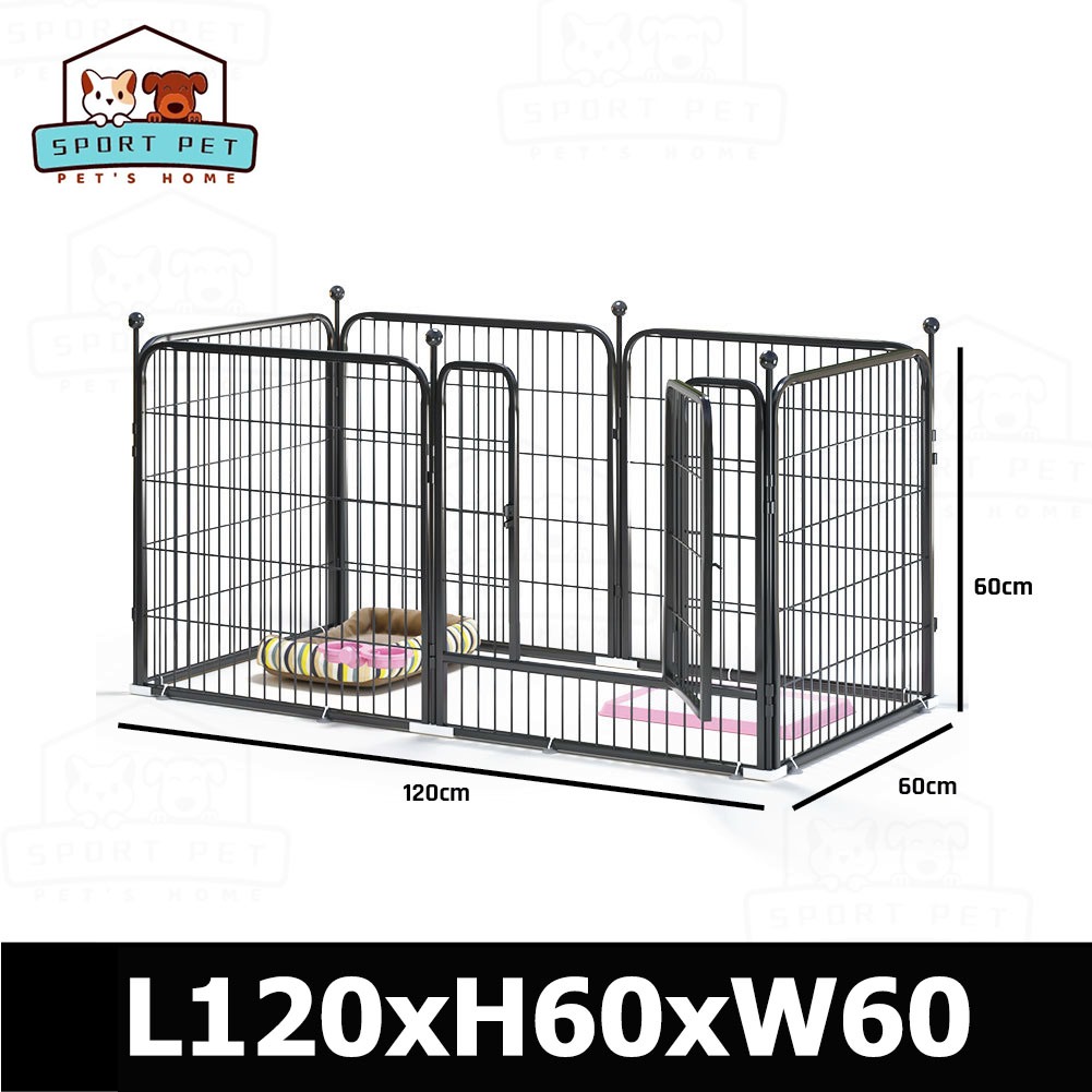 Thickening Large Dog Cage Square Tube Dog Cage Stainless Portable