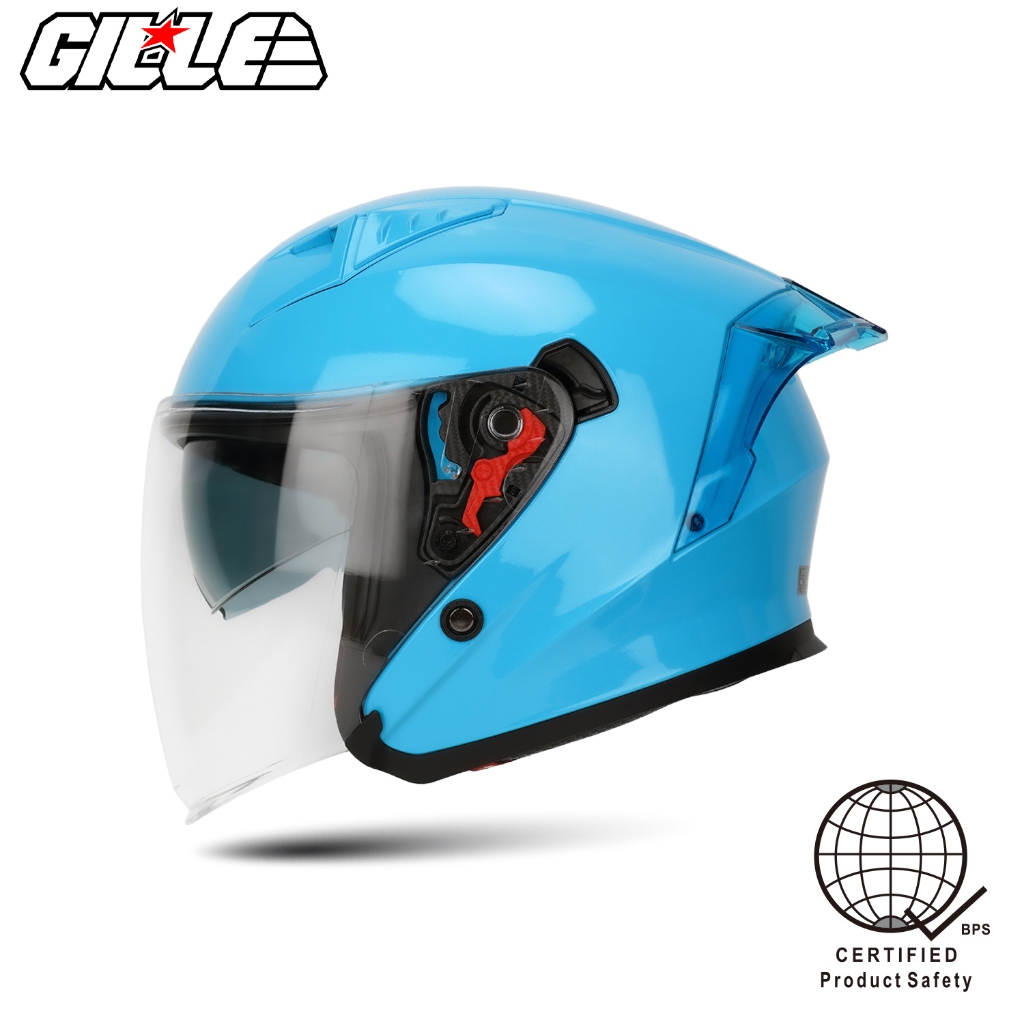 GILLE HELMETS 172 GVRV1 PLAIN Half Face Dual Visor Helmet for