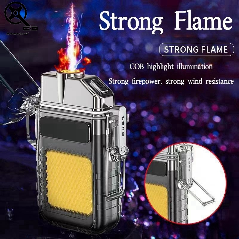 USB Multifunctional Rechargeable Lighting Lighter Keychain Work Light ...