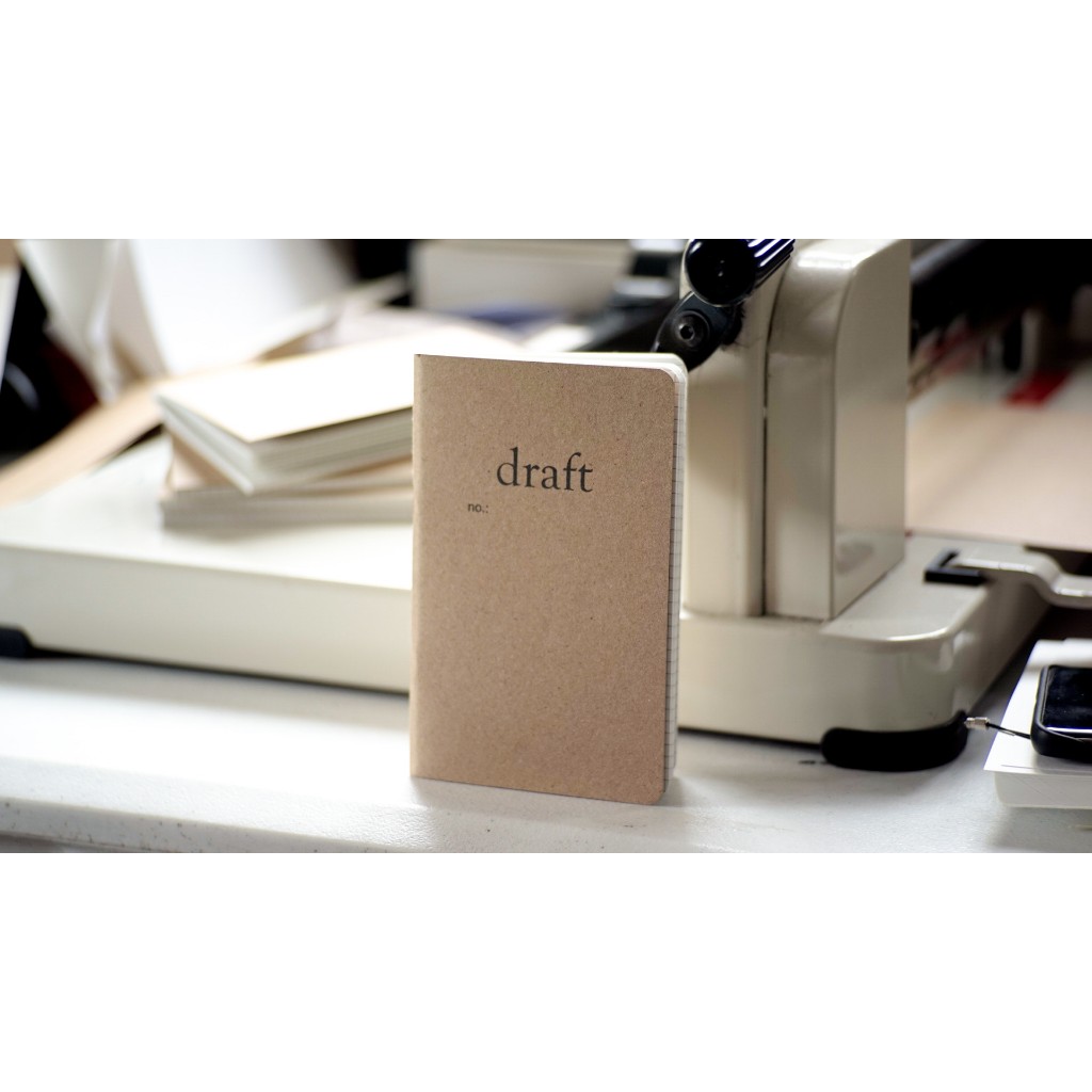 Field Notes size Grid Handmade Crinkly Sheets Draft Pocket Notebook