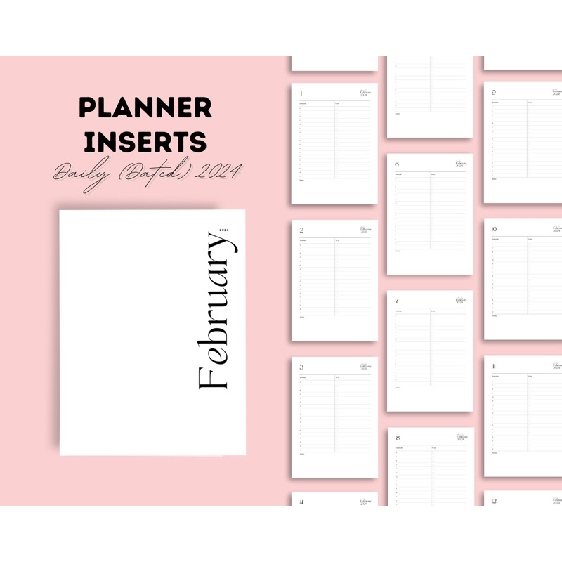 Planner Inserts - Daily 2024 (Dated) | Shopee Philippines
