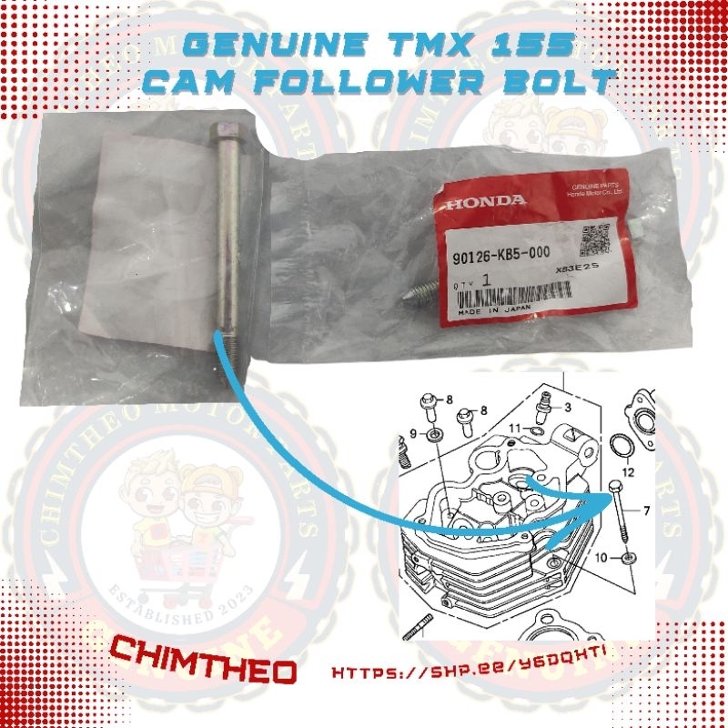 Tmx 155 Cam Follower Bolt (1pc) Honda Genuine Shopee Philippines