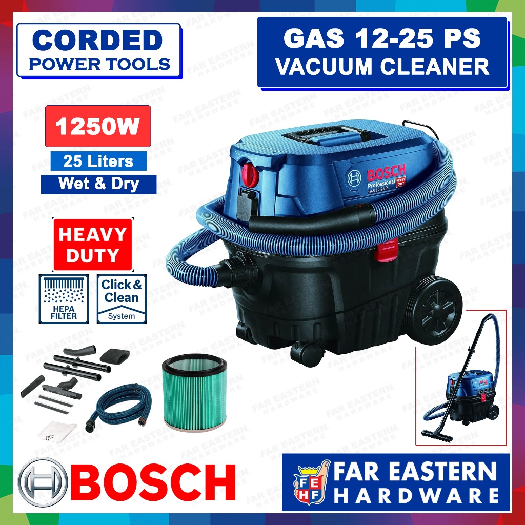 BOSCH GAS 1225 PS/PL Vacuum Cleaner 25L Wet/Dry Extractor 1250W RBVAC