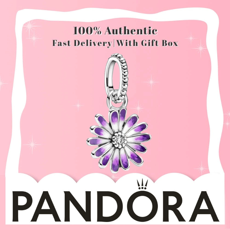 Pandora Purple Daisy Pendant 798771C01 S925 100% Original | Shopee ...