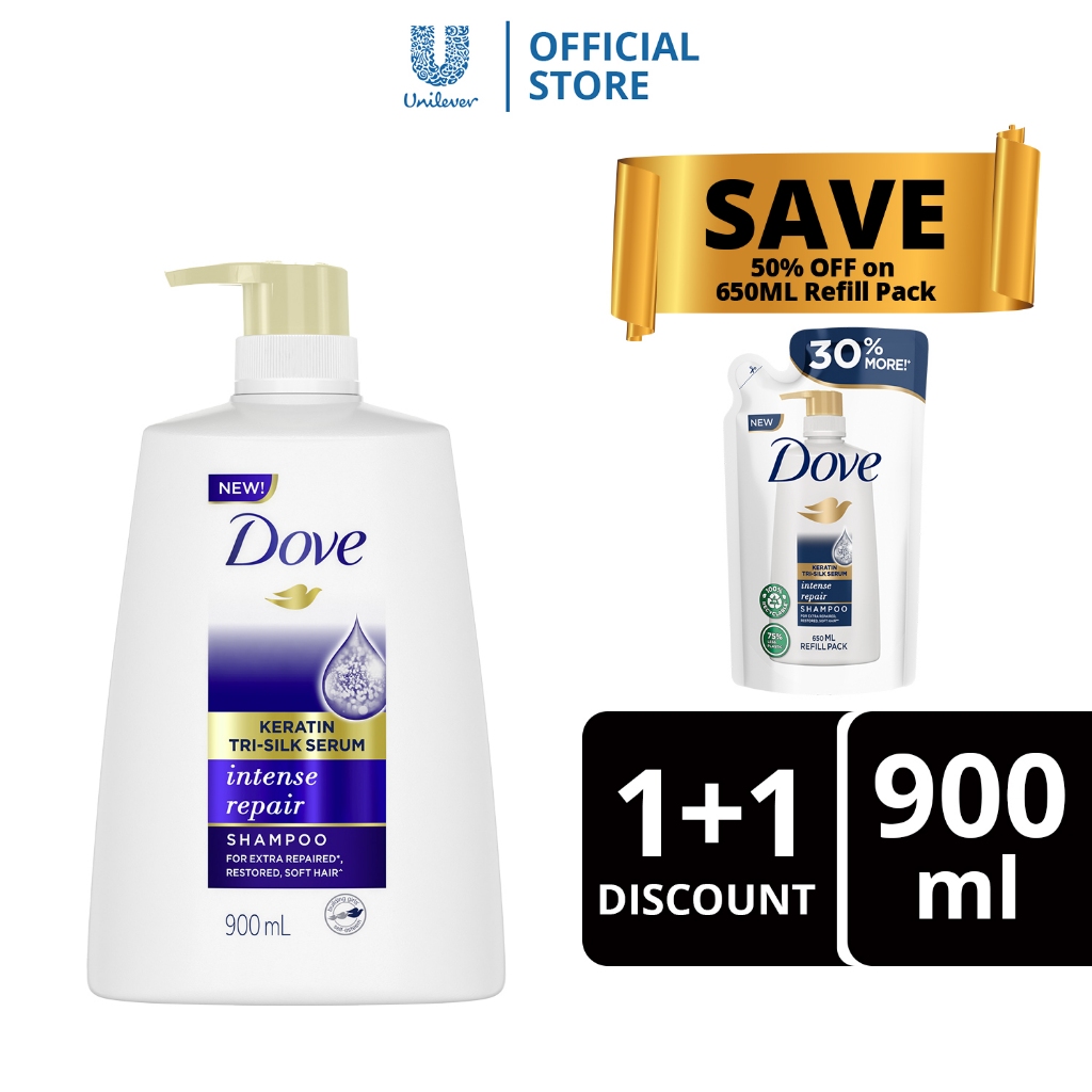 Dove Keratin TriSilk Serum Shampoo Intense Repair for Damaged Hair