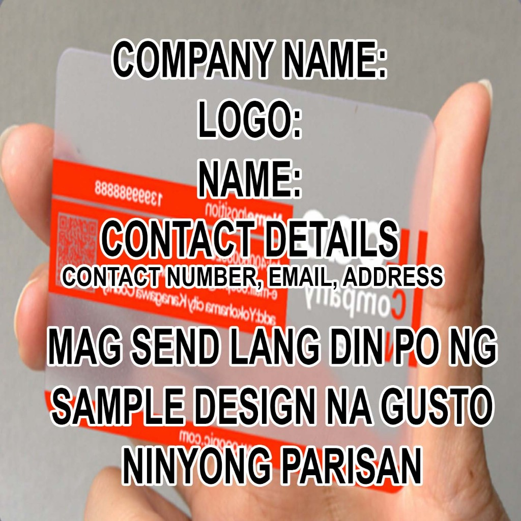 Calling Card Clear Customizable   Personalized 50pcs 100pcs 