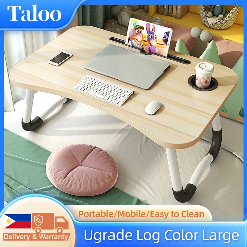 ICON Foldable Laptop Table/Mini Desk Study Table Folding Mini Bed Table  Desk Wooden OfficeTable Desk