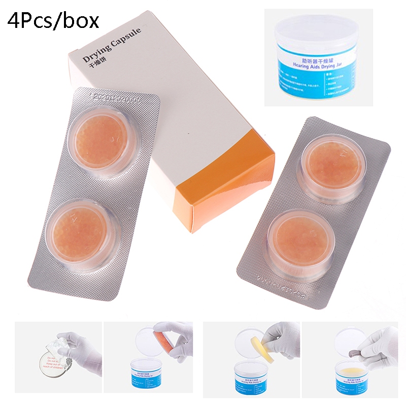 4Pcs/box Hearing Aid Drying Capsules Desiccant Dehumidifier Drying ...