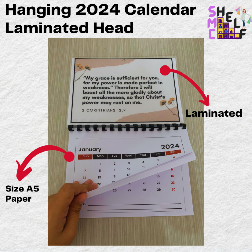 SMC SHELF 2024 Hanging Calendar,Wall Calendar, Giveaways, Newyear 2024