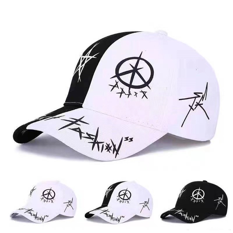 Fashion Cap Hiphop Cap Black ang white Young Cap Baseball Cap Unisex ...