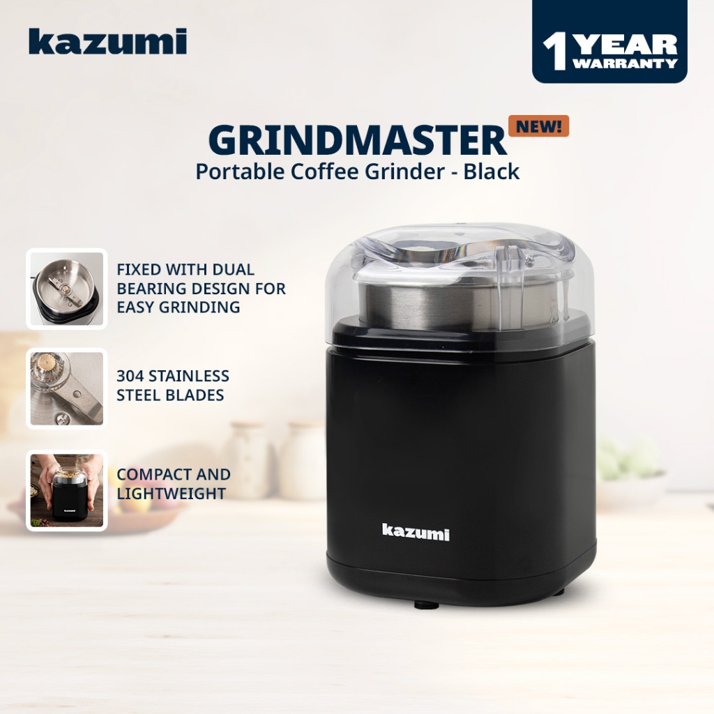 Kazumi KZ806 GrindMaster Portable Coffee Grinder Black Shopee