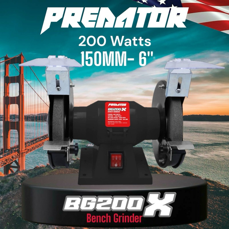 Electric bench grinder 150mm 6 inches 200 watts Predator USA brand ...