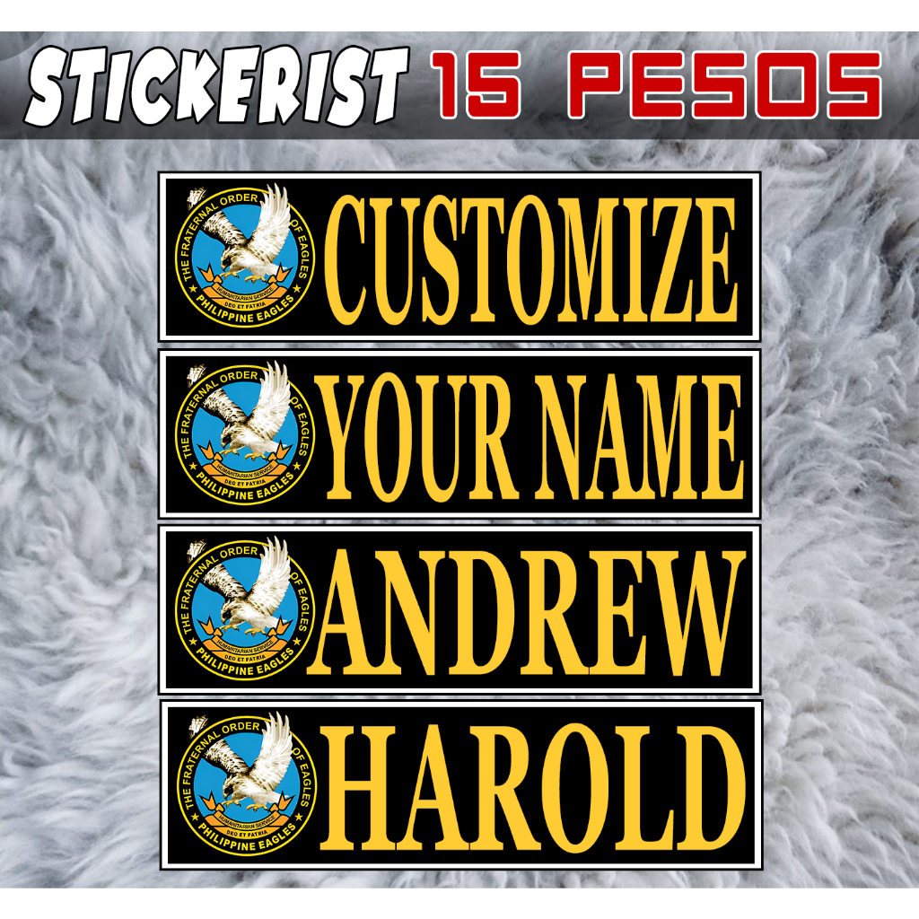 The Fraternal Orders Of Eagle Customize Name Sticker Waterproof ...