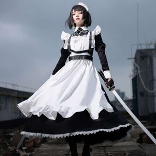 Japanese Anime Cosplay Maid Outfit Dress Cute Halloween Makeup Cosplay  Costume for Girls Women