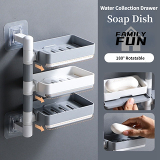 Aluminum Alloy Soap Holder Bathroom Soap Dish Drain Water Wall