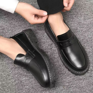 2024 New Men's heightened thick sole formal leather shoes Korean casual ...