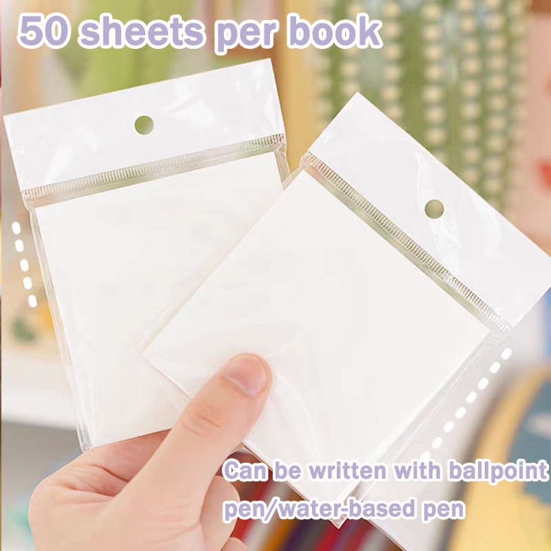 50pcs Transparent Sticky Notes Waterproof and High-value Note Paper for ...