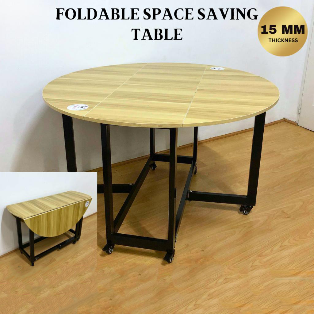 Space Saving Foldable/Folding Table Dining Table Round Square Folding ...