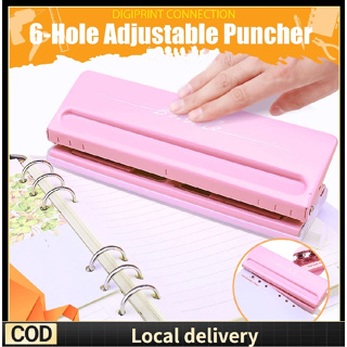 Adjustable 6-hole Desktop Punch Puncher For A4 A5 A6 B7 Dairy
