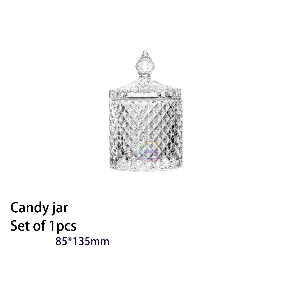 Glassware Candy jar European style storage jar Household living room