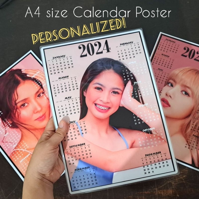 PERSONALIZED CALENDAR POSTER 2024 A4 size Photopaper or Laminated