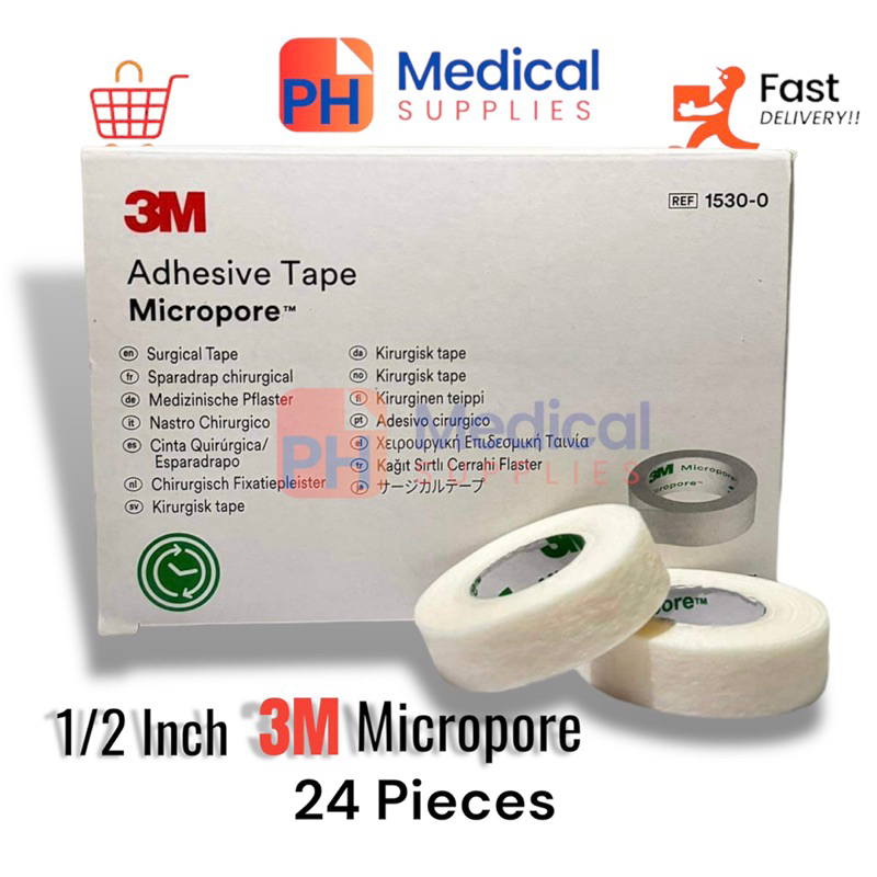 3M Micropore Surgical Tape (1/2 Inch) Hypo allergenic Gentle Adhesion  Economical and Confortable