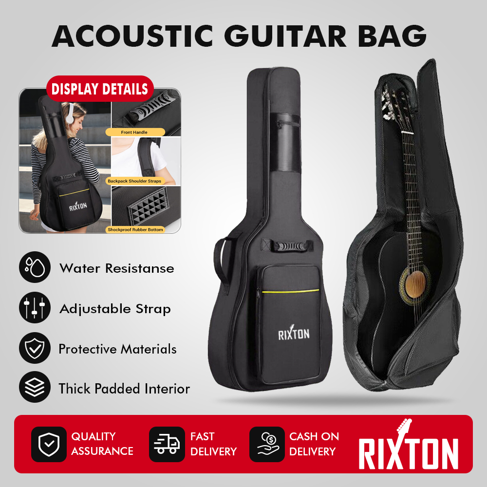 Rixton Guitar Case Bag 40 41inch Waterproof Oxford Cloth Full Size Zipper Pockets Carry Soft Guitar Shopee Philippines