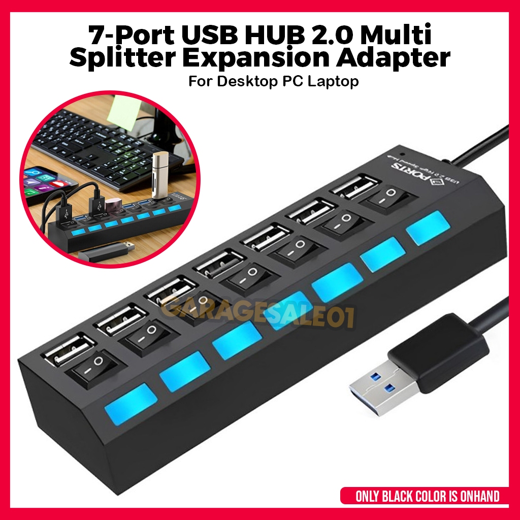 7-Port HUBs High Speed USB 3.0 Multi HUB Splitter Expansion Computer ...