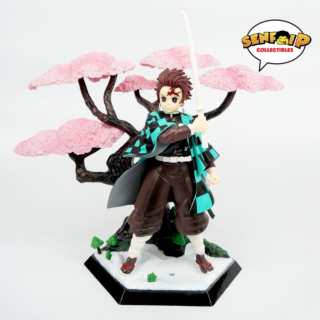 HQKO Demon Slayer Kimetsu no Yaiba Tanjiro with Sakura Tree 17cm Figure ...