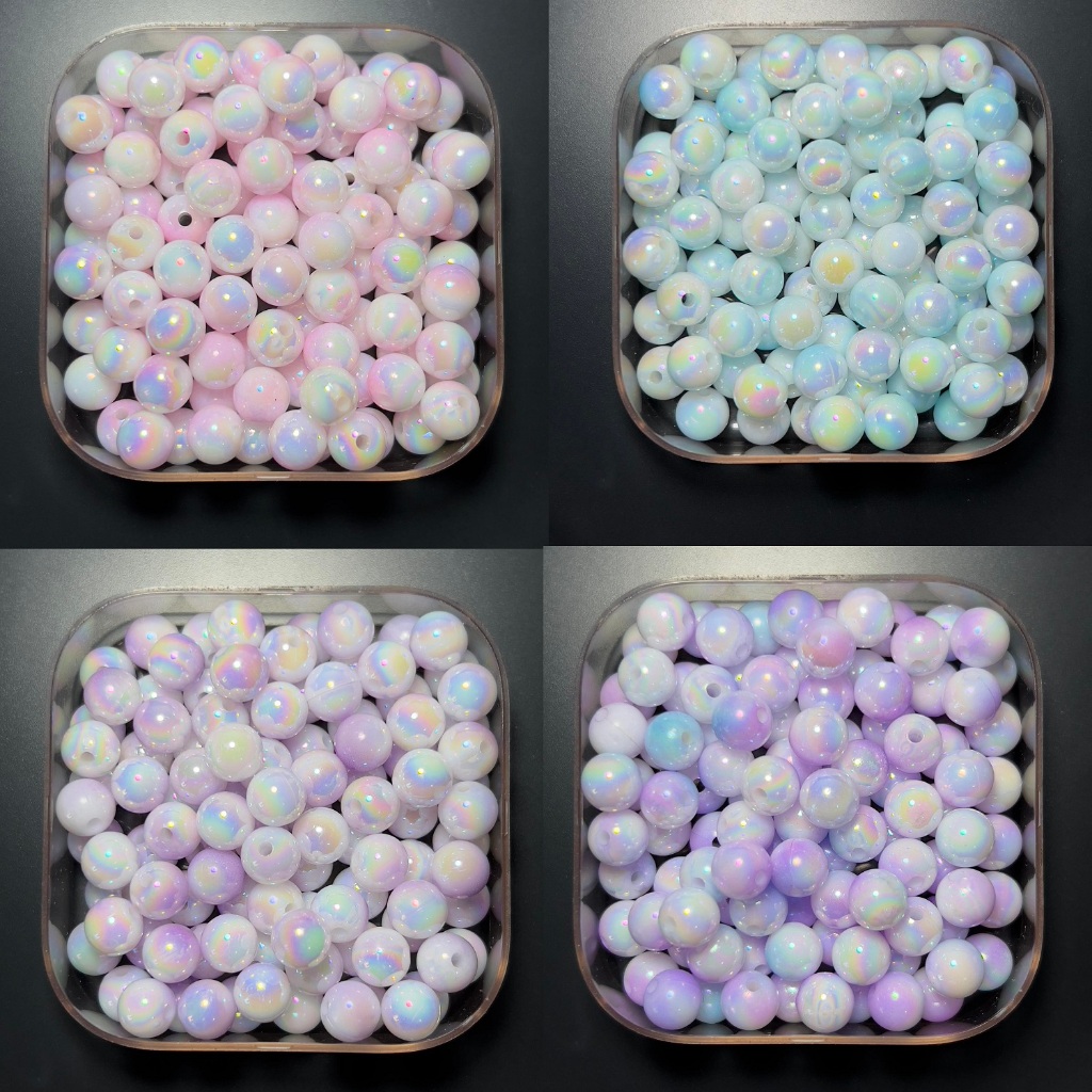 50 Pcs Round Gradient Beads 8mm Smooth bead Charm Accessories | Shopee ...