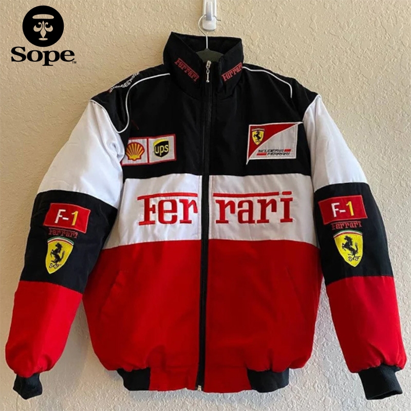 SOPE F1 Embroidery Ferrari Jacket Korean Jacket For Men Varsity Jacket ...