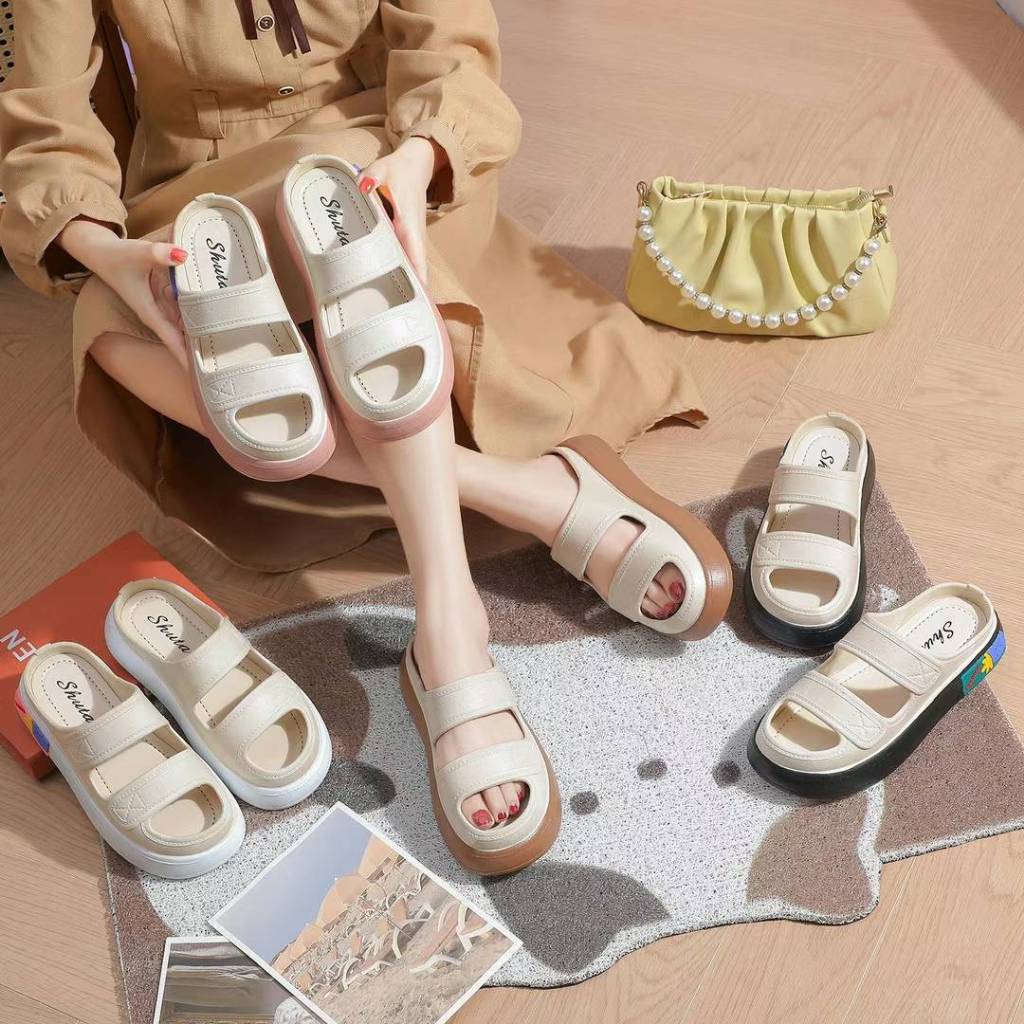 SHUTA LJ029 Women s Fashion PVC Sandals lightweight cute versatile Style for Out indoor Wear Shopee Philippines