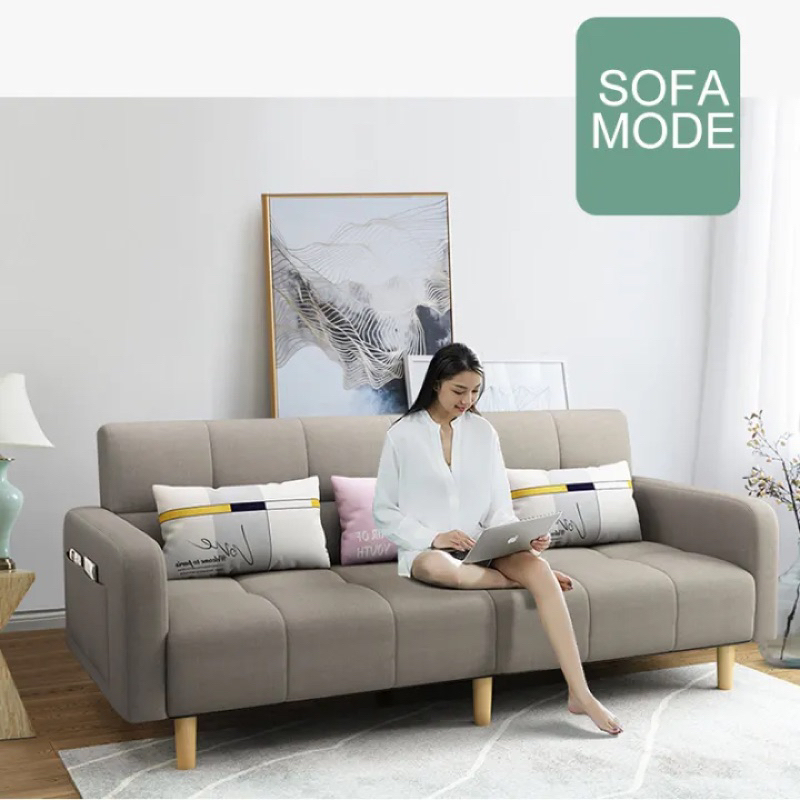 Finelife Nordic fabric sofa foldable dual purpose lazy sofa bed