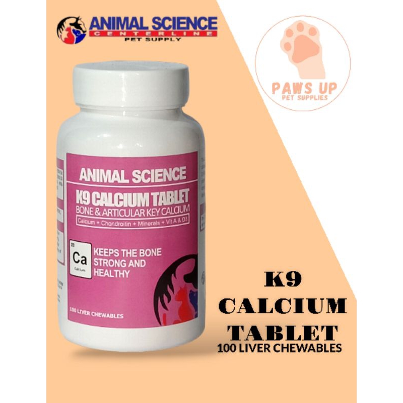 Animal Science K9 Calcium Tablet / 1 Bottle (100 Liver Chewables ...