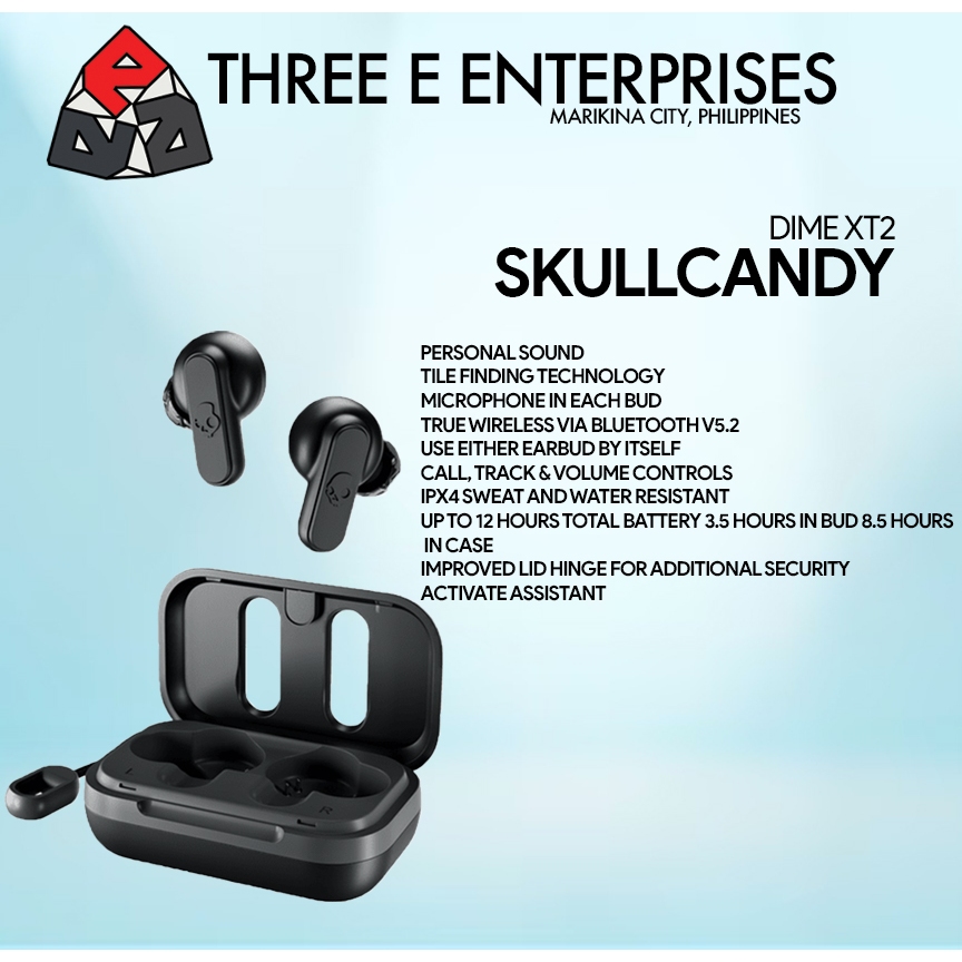 Skullcandy Dime XT 2 True Wireless Earbuds With Personal Sound - Black 