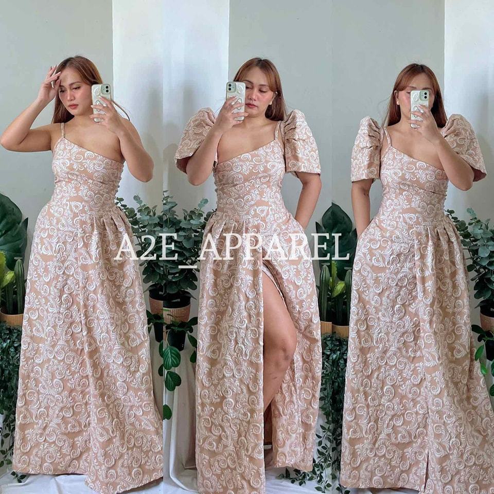 A2E | Amor Filipiniana Dress | Modern Filipiniana Maxi Dress with ...