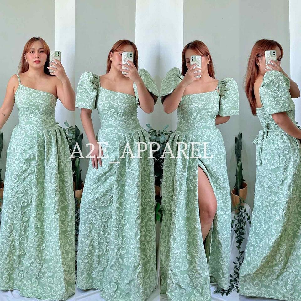 A2E | Amor Filipiniana Dress | Modern Filipiniana Maxi Dress with ...