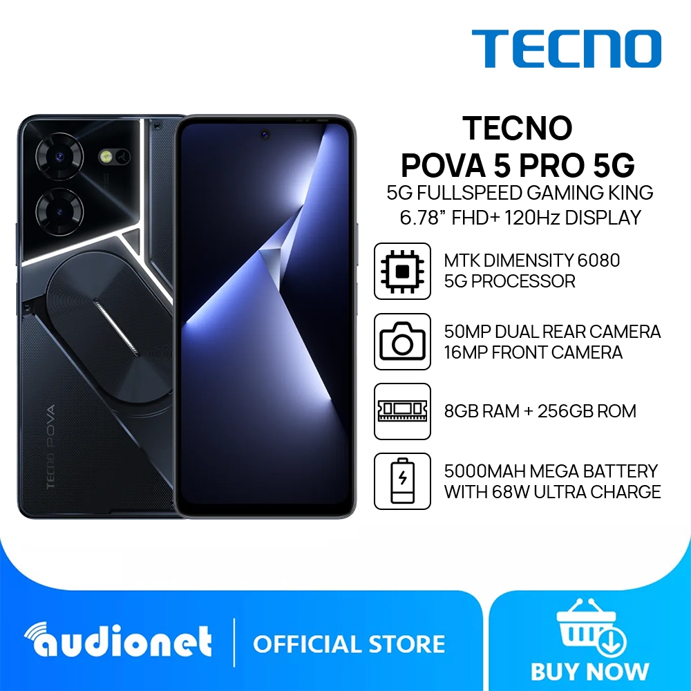 TECNO Pova 5 Pro 5G Smartphone 8GB RAM, 256GB ROM Dimensity 6080 5G