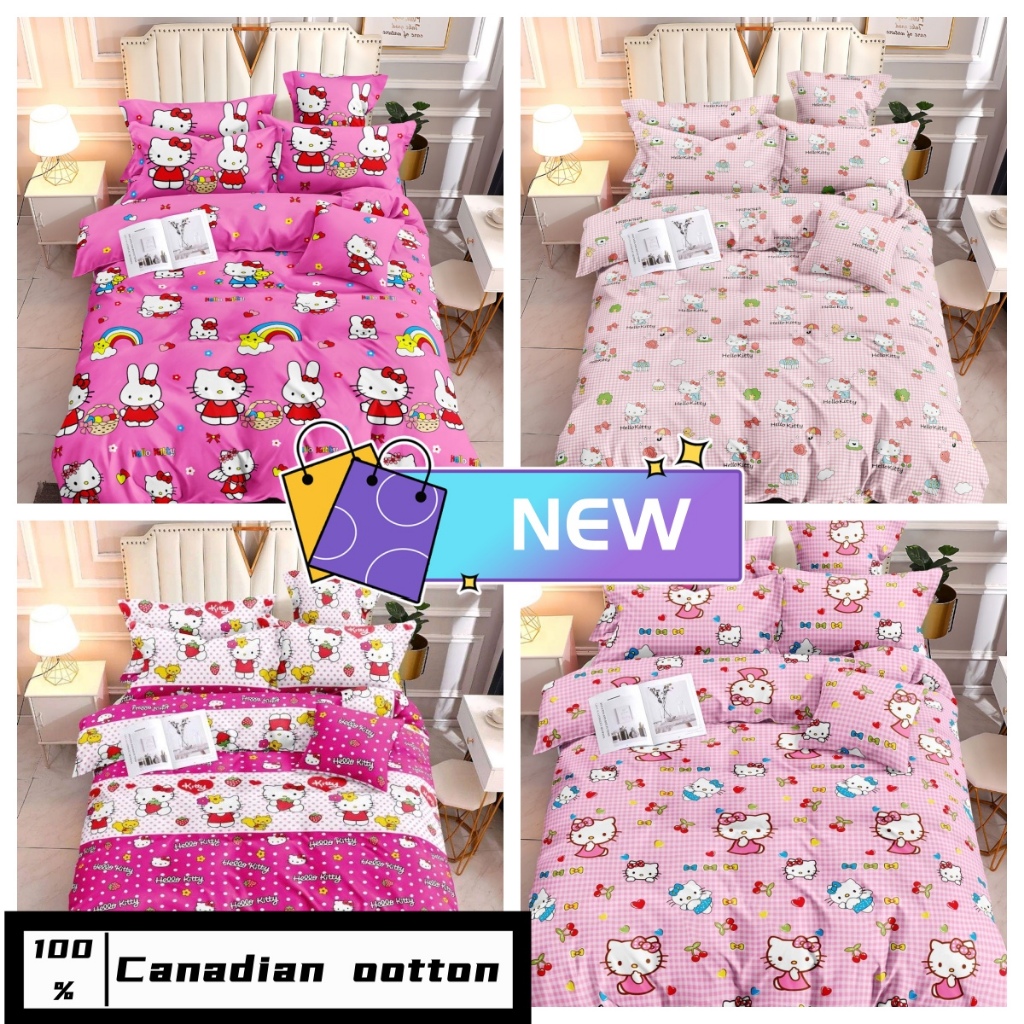 Hello Kitty KT Cat 100% Canadian Cotton 3 IN 1 BEDSHEET Full Garterized ...