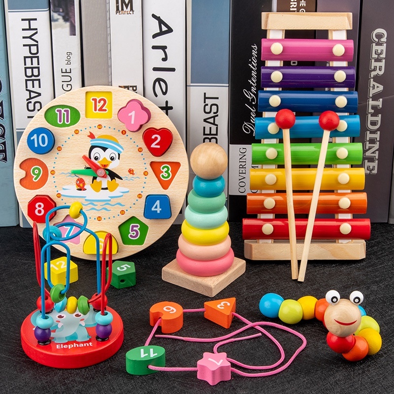 Wooden Alphabet Digital Kids 3D Puzzle Toys Number Letter shape Puzzle ...