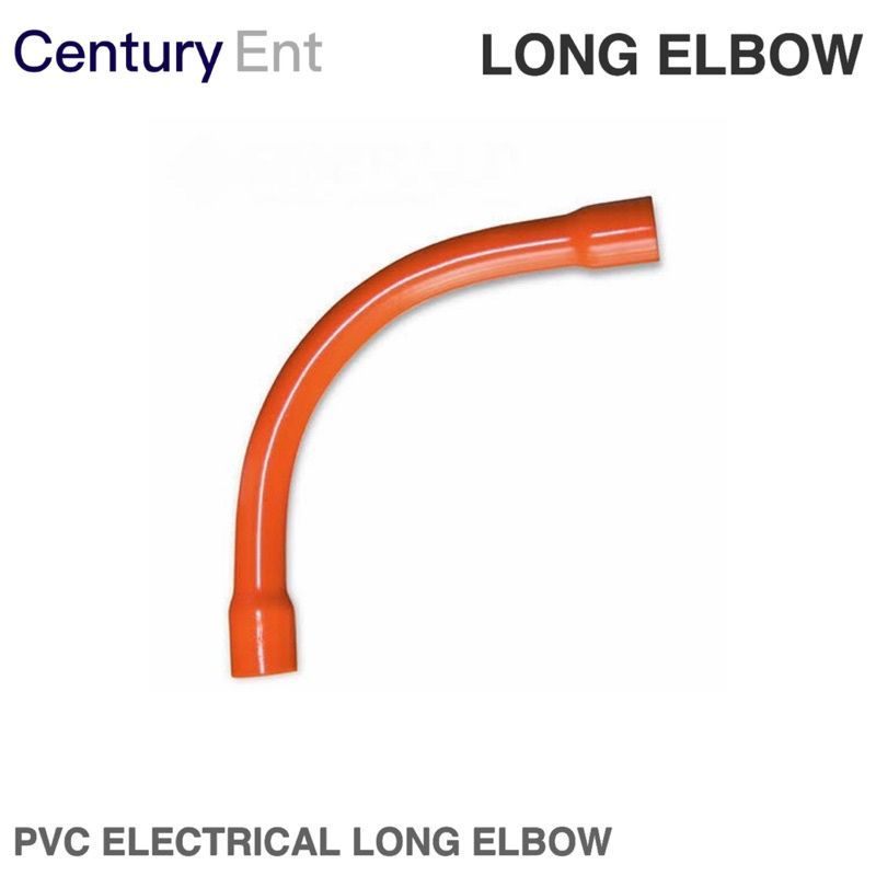 PVC Orange Long Elbow for Electrical Line Wiring Size 1/2” 3/4” 1