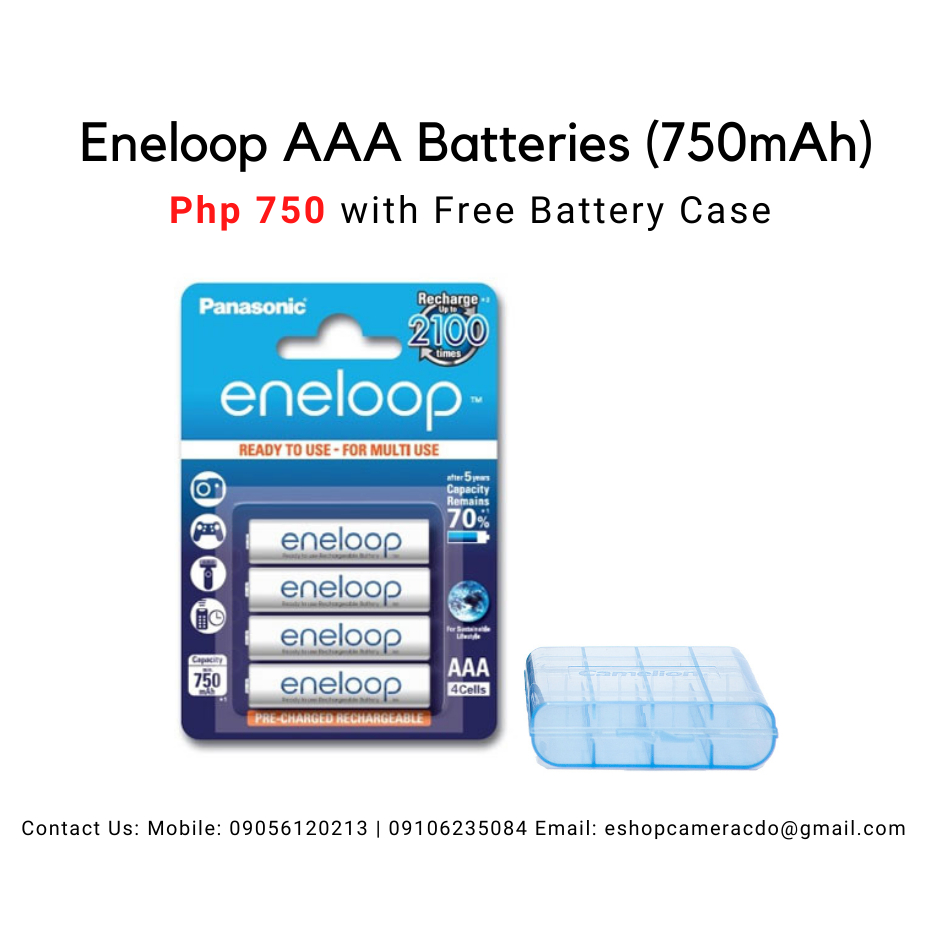 Panasonic eneloop AAA Rechargeable Ni-MH Batteries (750mAh, 4-Pack ...