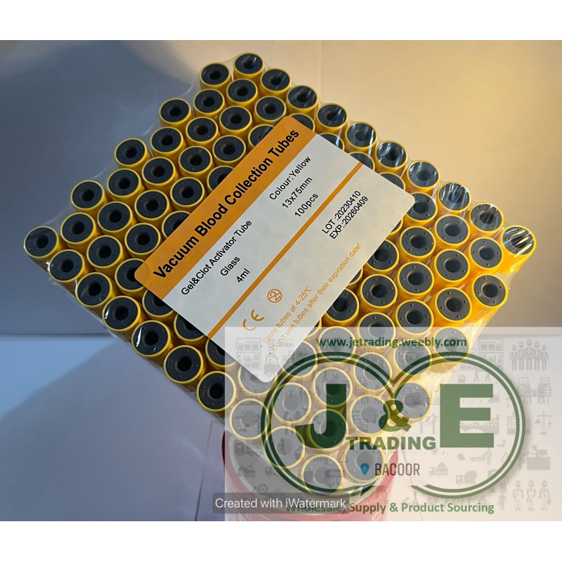 YELLOW Tube w/ gel separator 4ml (Glass) 1box(12 trays) | Shopee ...