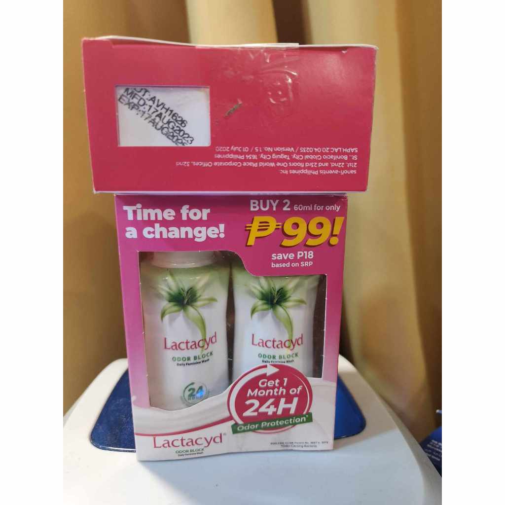 LACTACYD Odor Block Daily Feminine Wash 60ML X 2 (EXPIRY 2025