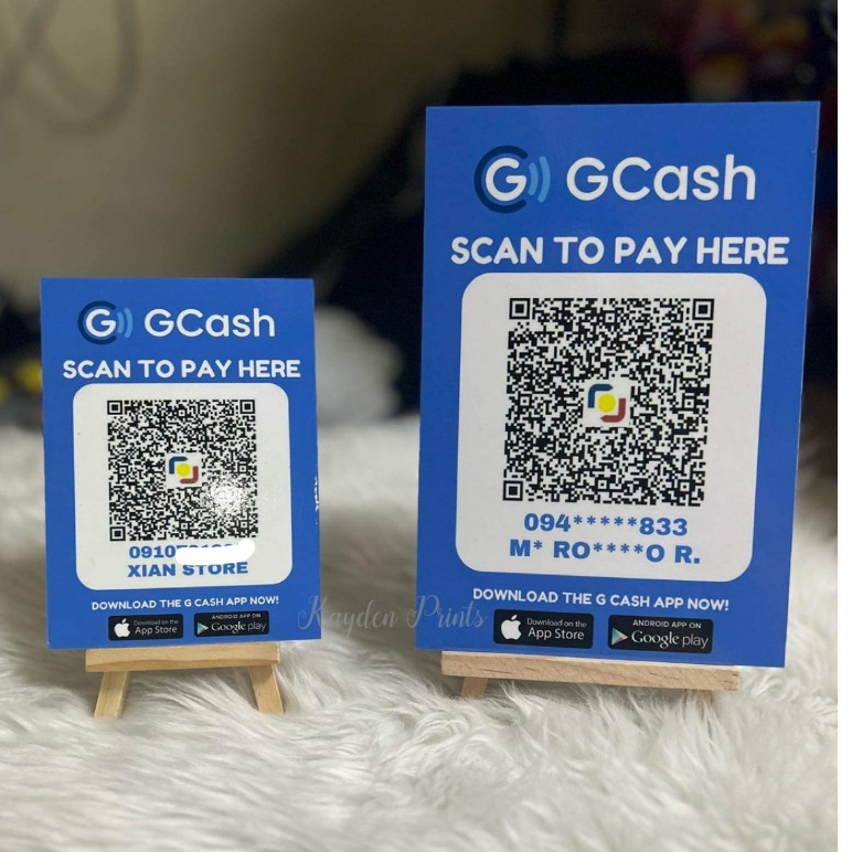 G Cash & BANK QR Code Standee / Personalize QR code Standee FREE Wood ...