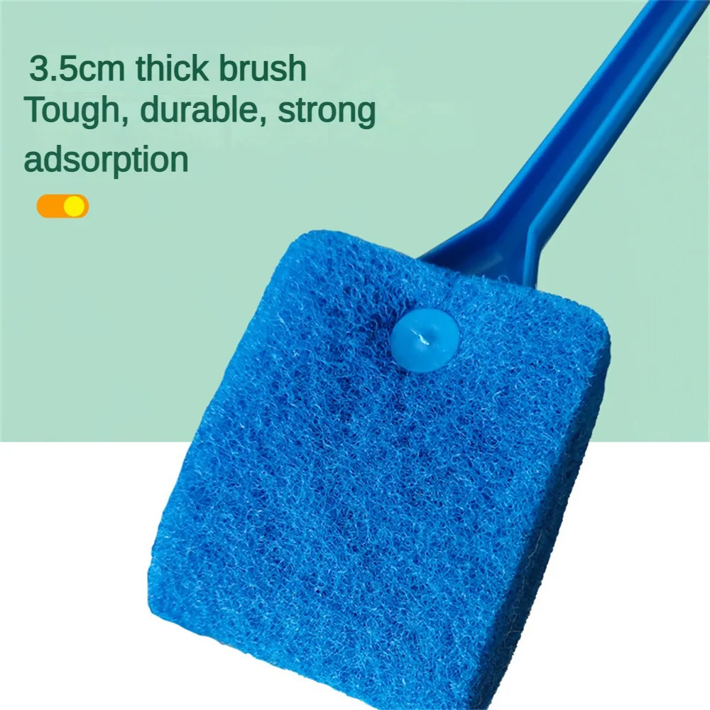 Aquarium Brush Sponge Scraper Long Handle Fish Tank Cleaning Tool ...