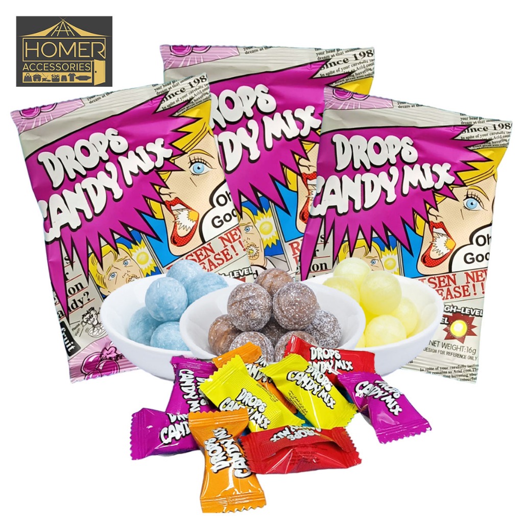 Homer Sour Drops Candy Mix Hard Sweet Candy Plum Sour Refreshing Candy
