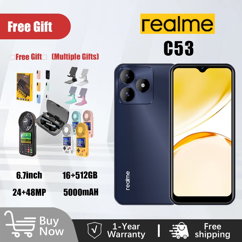 【free gift】Realme C53 original 16GB+512GB 6.7inch android cellphone ...