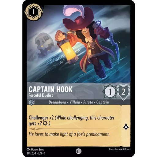 Captain Hook - Forceful Duelist #174/204 Lorcana: The First Chapter ...