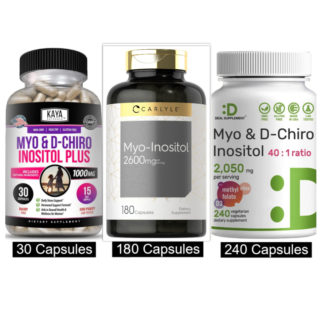 Myo & D Chiro Inositol Supplement Capsules - For PCOS, Weight Loss ...